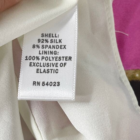 New Banana Republic 0 Pink Cream Floral Silk Stretch Strapless Cocktail Dress - Picture 9 of 10